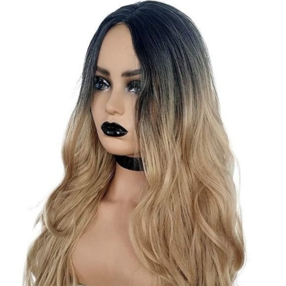 Long Honey Blonde Wavy Wig